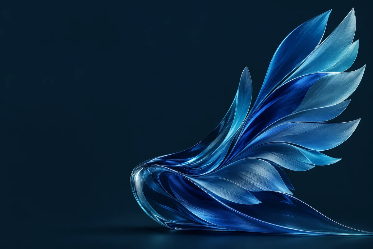 Glass flight sculpture.